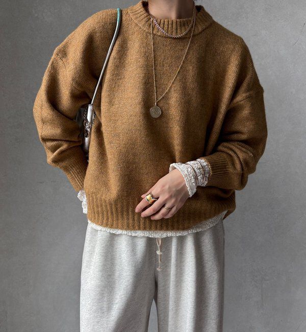  「【WEB限定】クルーネックショートプルオーバー」|ニット・セーター|