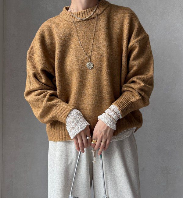  「【WEB限定】クルーネックショートプルオーバー」|ニット・セーター|