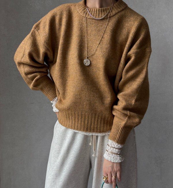  「【WEB限定】クルーネックショートプルオーバー」|ニット・セーター|