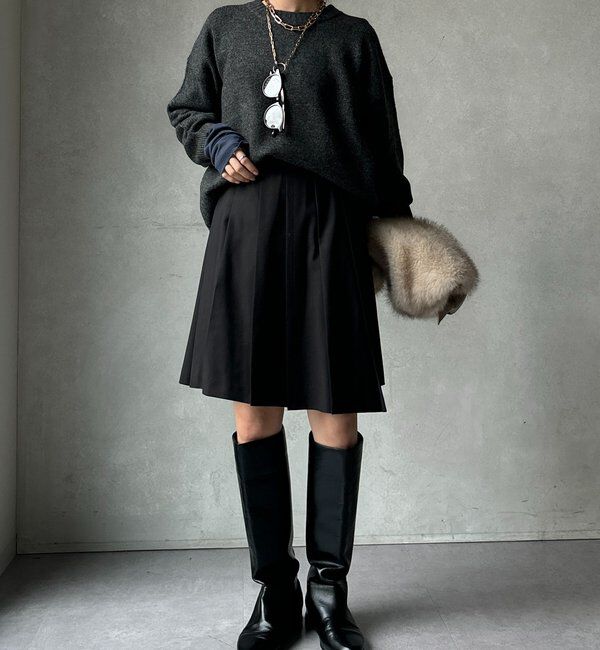  「【WEB限定】クルーネックショートプルオーバー」|ニット・セーター|