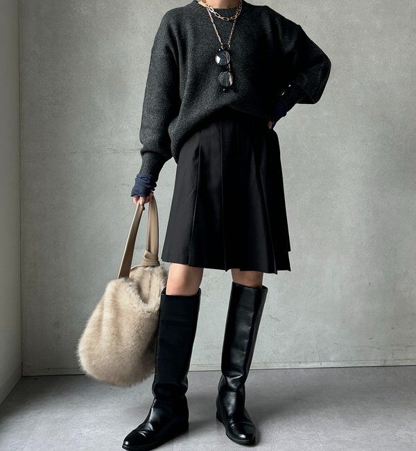  「【WEB限定】クルーネックショートプルオーバー」|ニット・セーター|