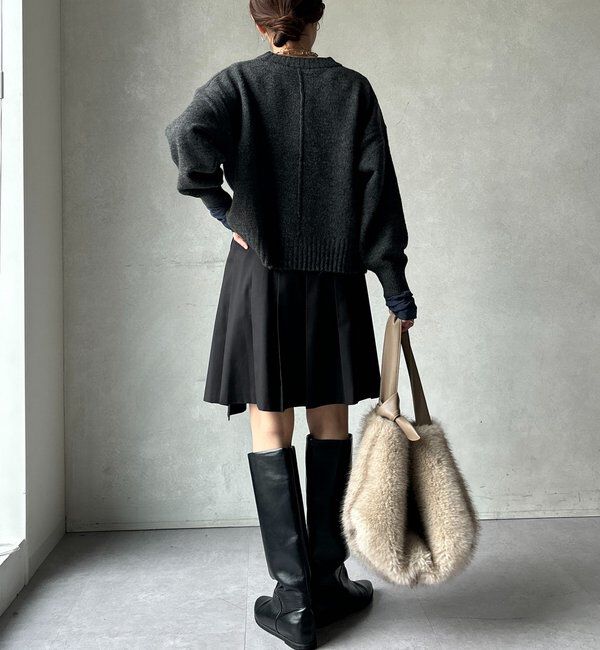  「【WEB限定】クルーネックショートプルオーバー」|ニット・セーター|