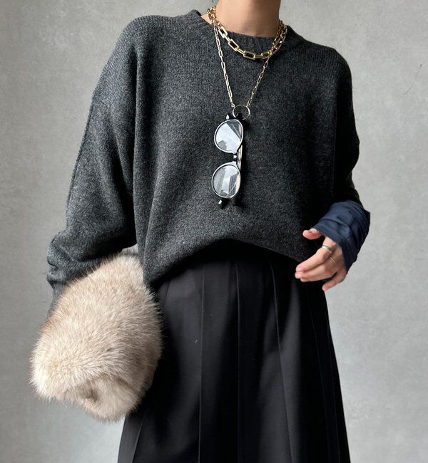  「【WEB限定】クルーネックショートプルオーバー」|ニット・セーター|