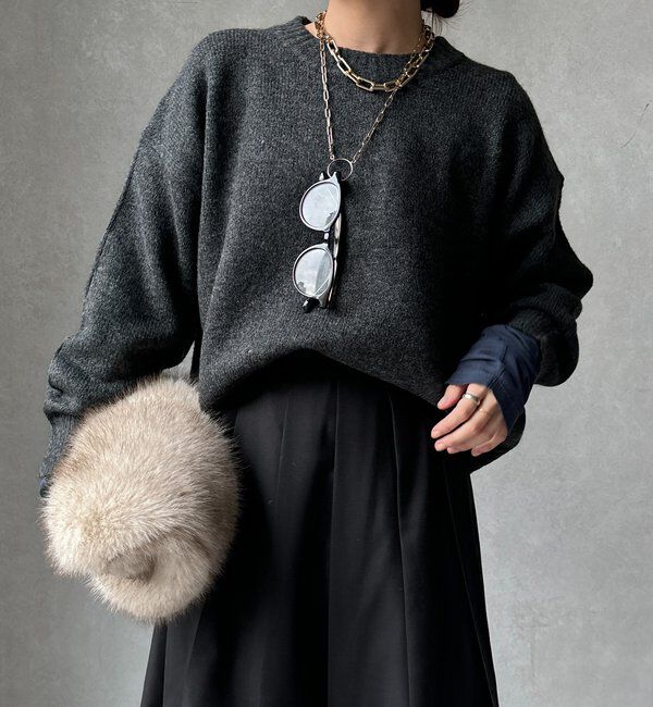  「【WEB限定】クルーネックショートプルオーバー」|ニット・セーター|