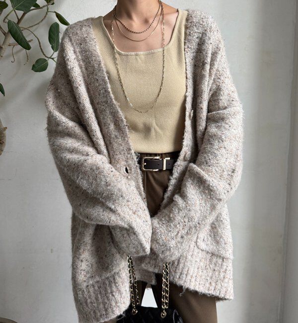  「ウォッシャブルカラーネップカーディガン」|カーディガン|