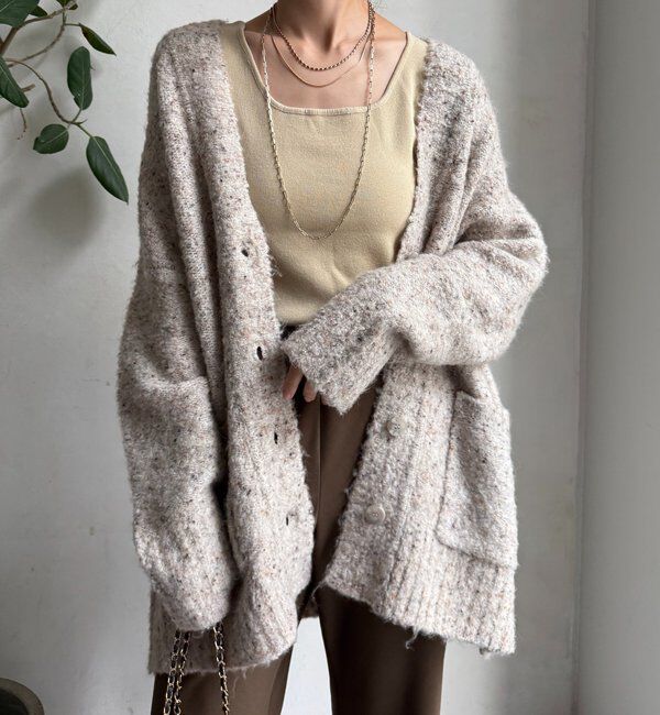  「ウォッシャブルカラーネップカーディガン」|カーディガン|