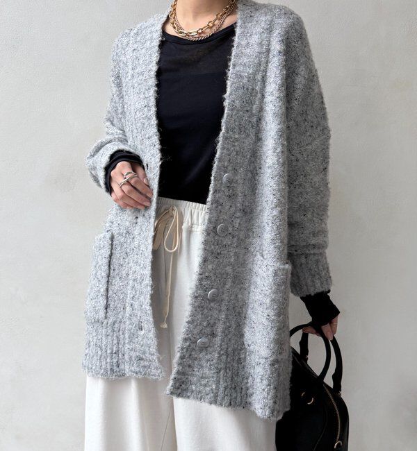  「ウォッシャブルカラーネップカーディガン」|カーディガン|