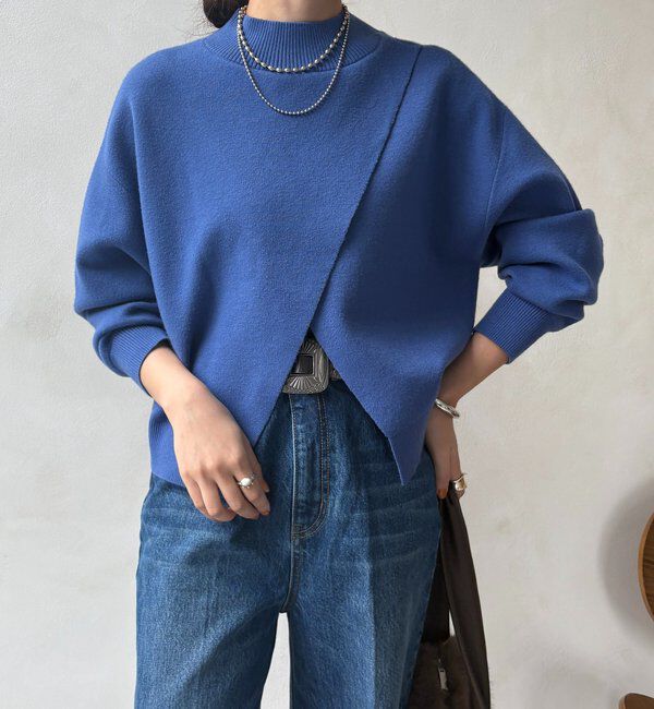  「【WEB限定】クロップド2WAYニット」|ニット・セーター|ブルー