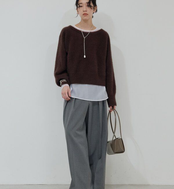  「ファーボートネックプルオーバー」|ニット・セーター|
