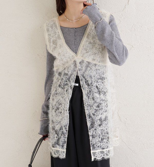  「シャギーレース タンクチュニック」|シャツ・ブラウス|