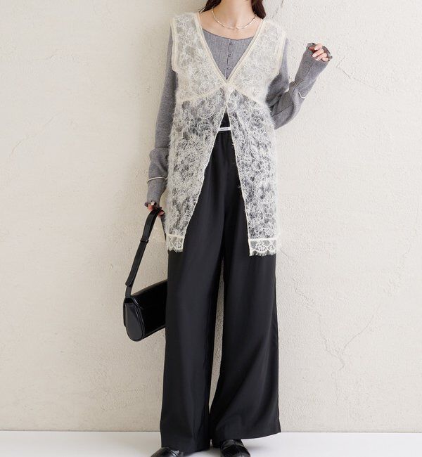  「シャギーレース タンクチュニック」|シャツ・ブラウス|