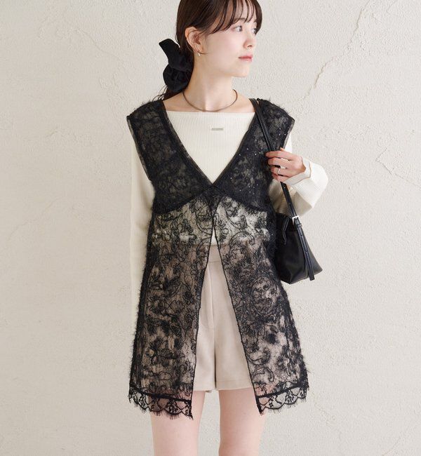  「シャギーレース タンクチュニック」|シャツ・ブラウス|