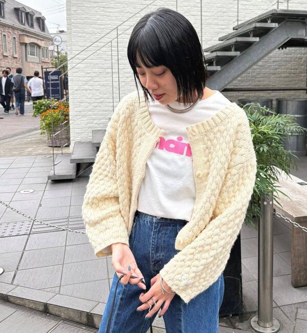  「ポコポコニットカーディガン」|カーディガン|