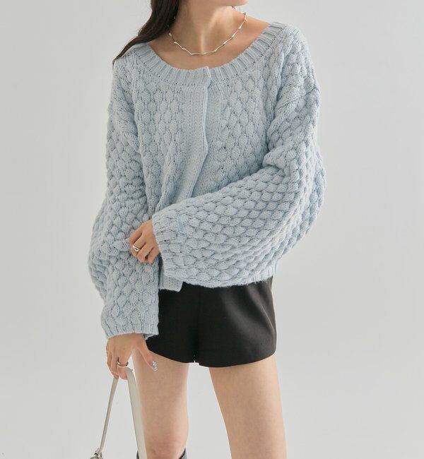  「ポコポコニットカーディガン」|カーディガン|