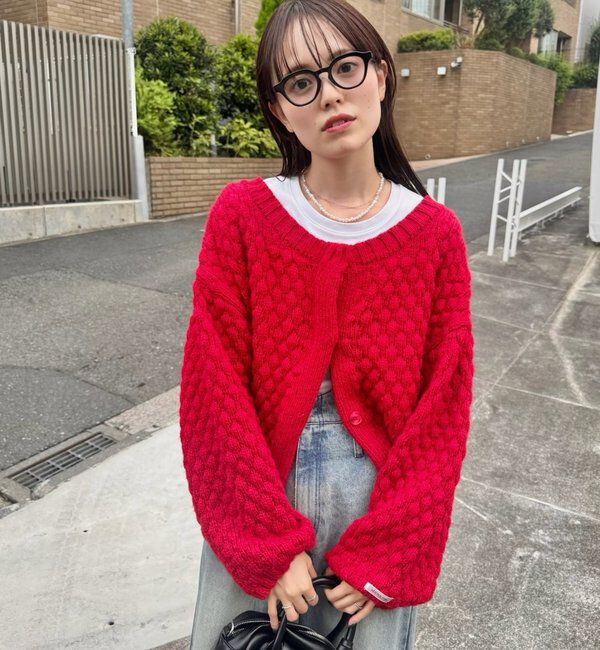  「ポコポコニットカーディガン」|カーディガン|