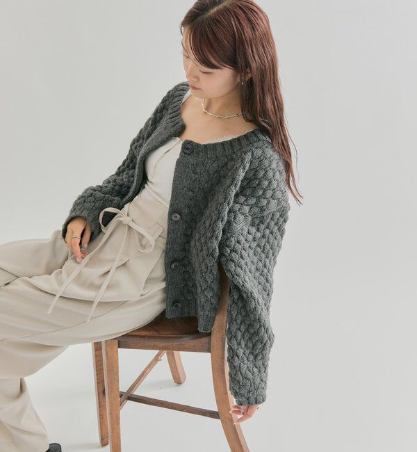  「ポコポコニットカーディガン」|カーディガン|