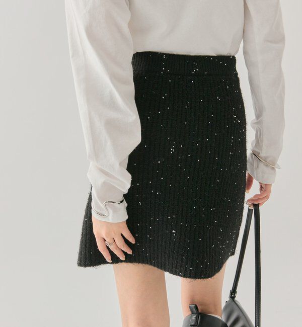  「スパンコールニットスカート」|スカート|