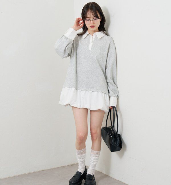  「バルーン切り替えミニワンピース」|ワンピース|