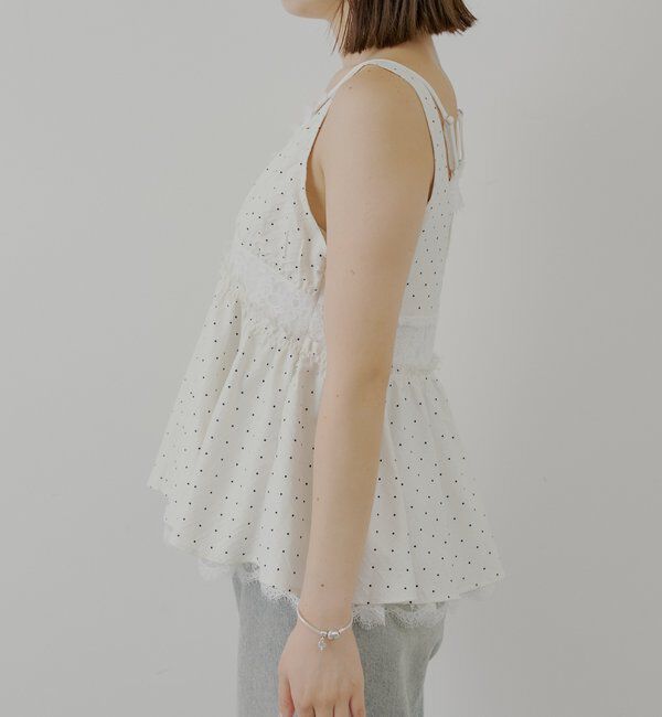  「ランジェリーレイヤードサテンペプラムキャミ」|シャツ・ブラウス|