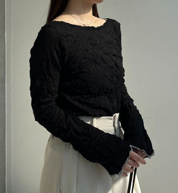  「リンクルボートネックニット」|ニット・セーター|