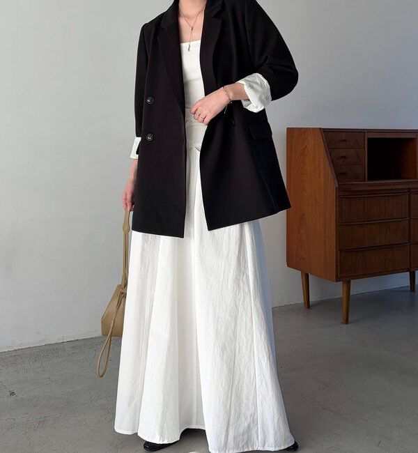  「【低身長サイズあり】切替コットンフレアスカート」|スカート|