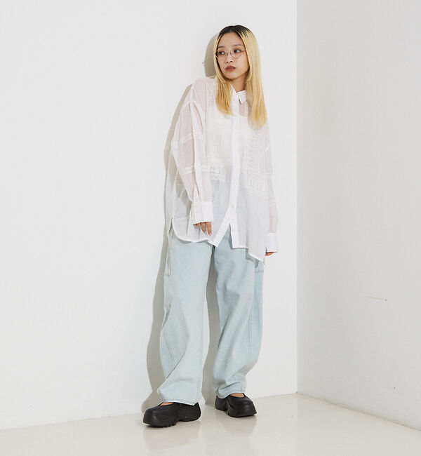 NOMINE「【WEB限定】コットネット 刺繍シャツ」|シャツ・ブラウス|