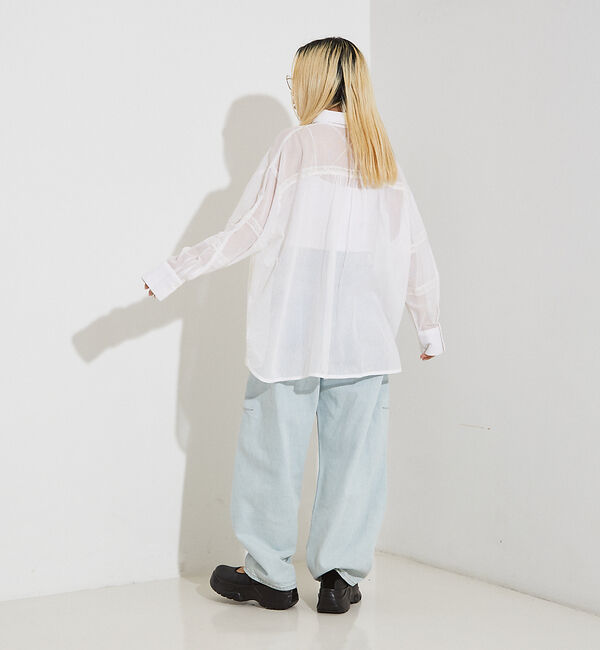 NOMINE「【WEB限定】コットネット 刺繍シャツ」|シャツ・ブラウス|