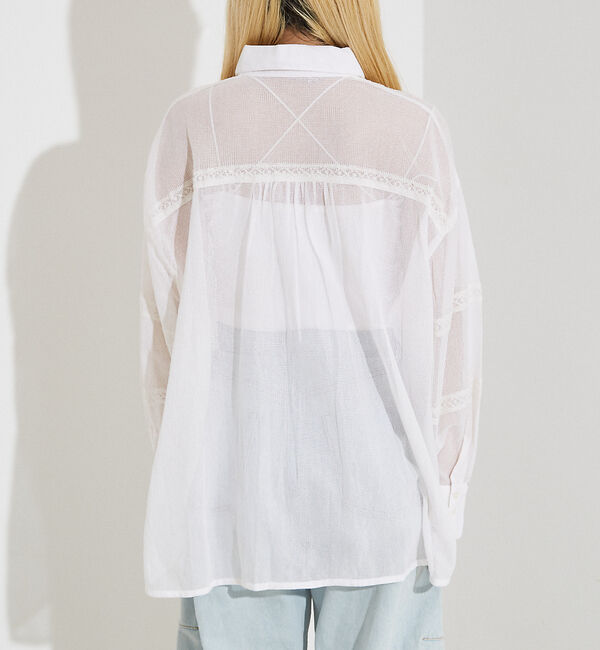 NOMINE「【WEB限定】コットネット 刺繍シャツ」|シャツ・ブラウス|