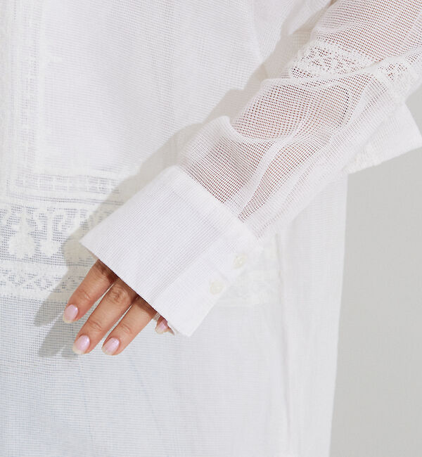 NOMINE「【WEB限定】コットネット 刺繍シャツ」|シャツ・ブラウス|