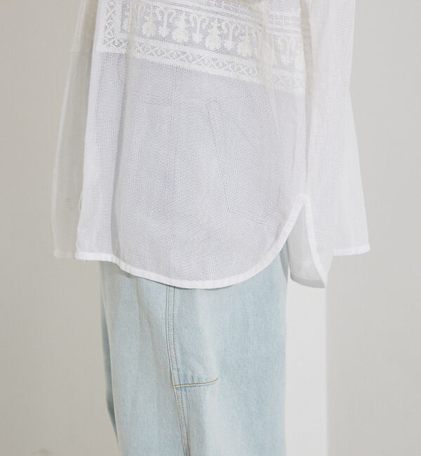 NOMINE「【WEB限定】コットネット 刺繍シャツ」|シャツ・ブラウス|