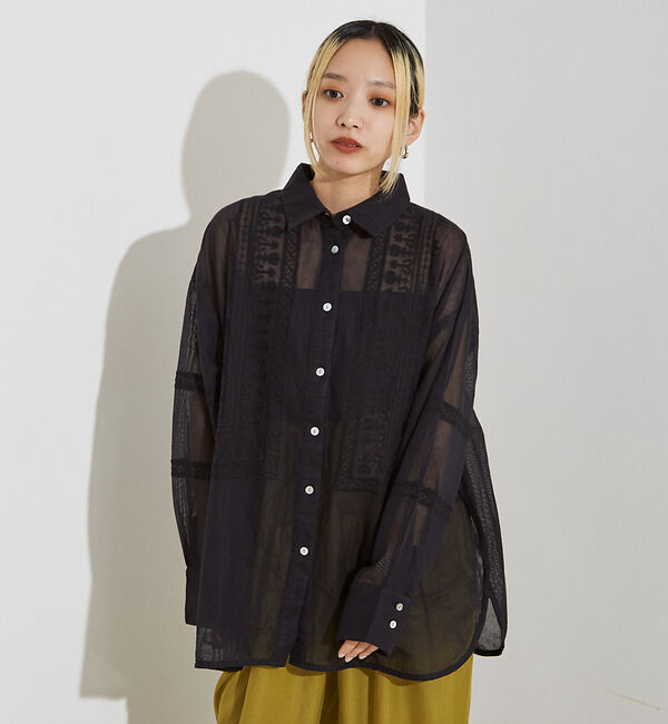 NOMINE「【WEB限定】コットネット 刺繍シャツ」|シャツ・ブラウス|