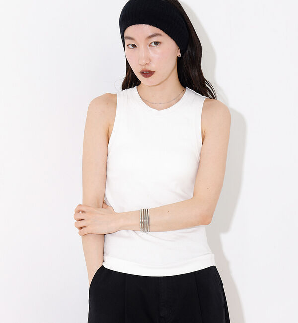 NOMINE「カップイン テレコ タンクトップ」|キャミソール|ホワイト
