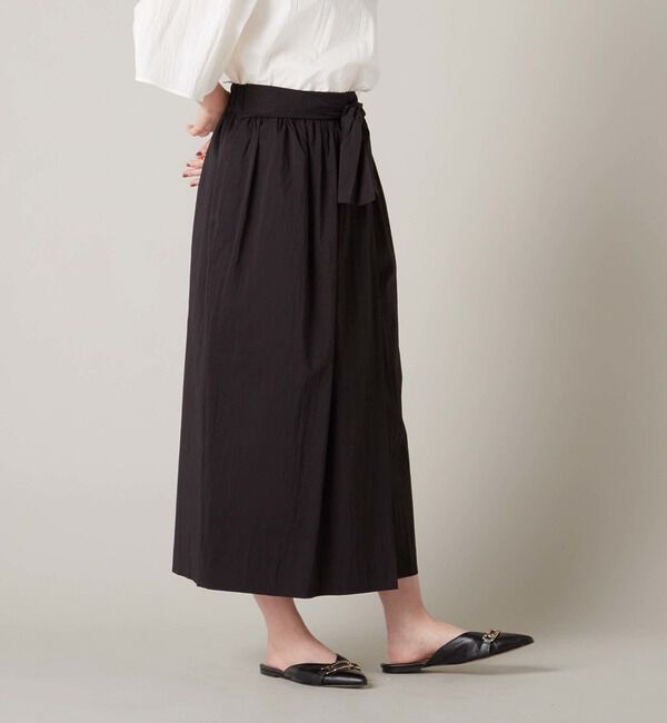 Liesse「ゆるタイトギャザースカート（セットアップ対応）」|スカート|ブラック