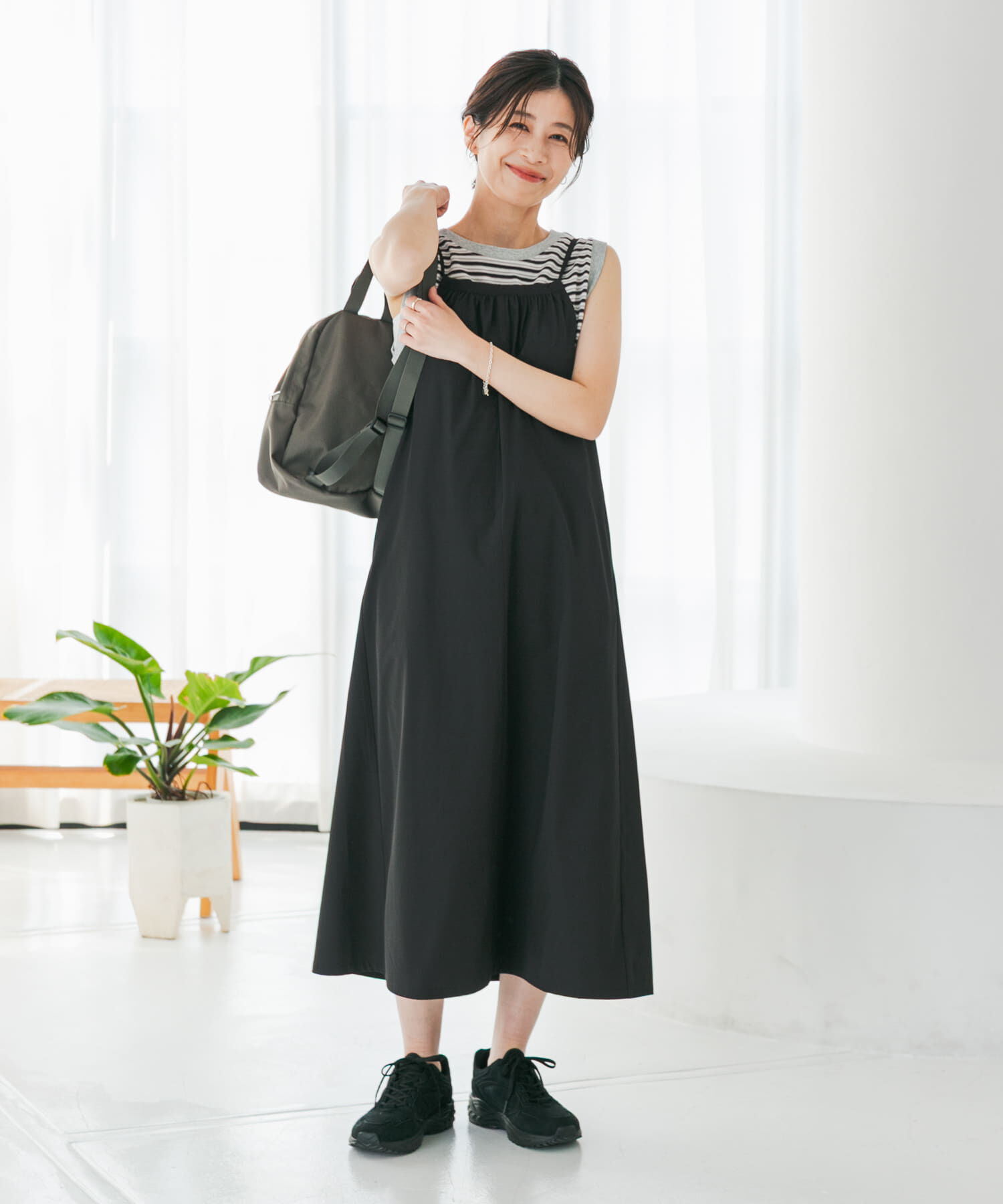 URBAN RESEARCH DOORS「『仁村紗和さん着用』『UR TECH』ｻﾏｼｪｱﾊﾞｯｸﾄﾞﾛｽﾄｷｬﾐﾜﾝ」|ワンピース|