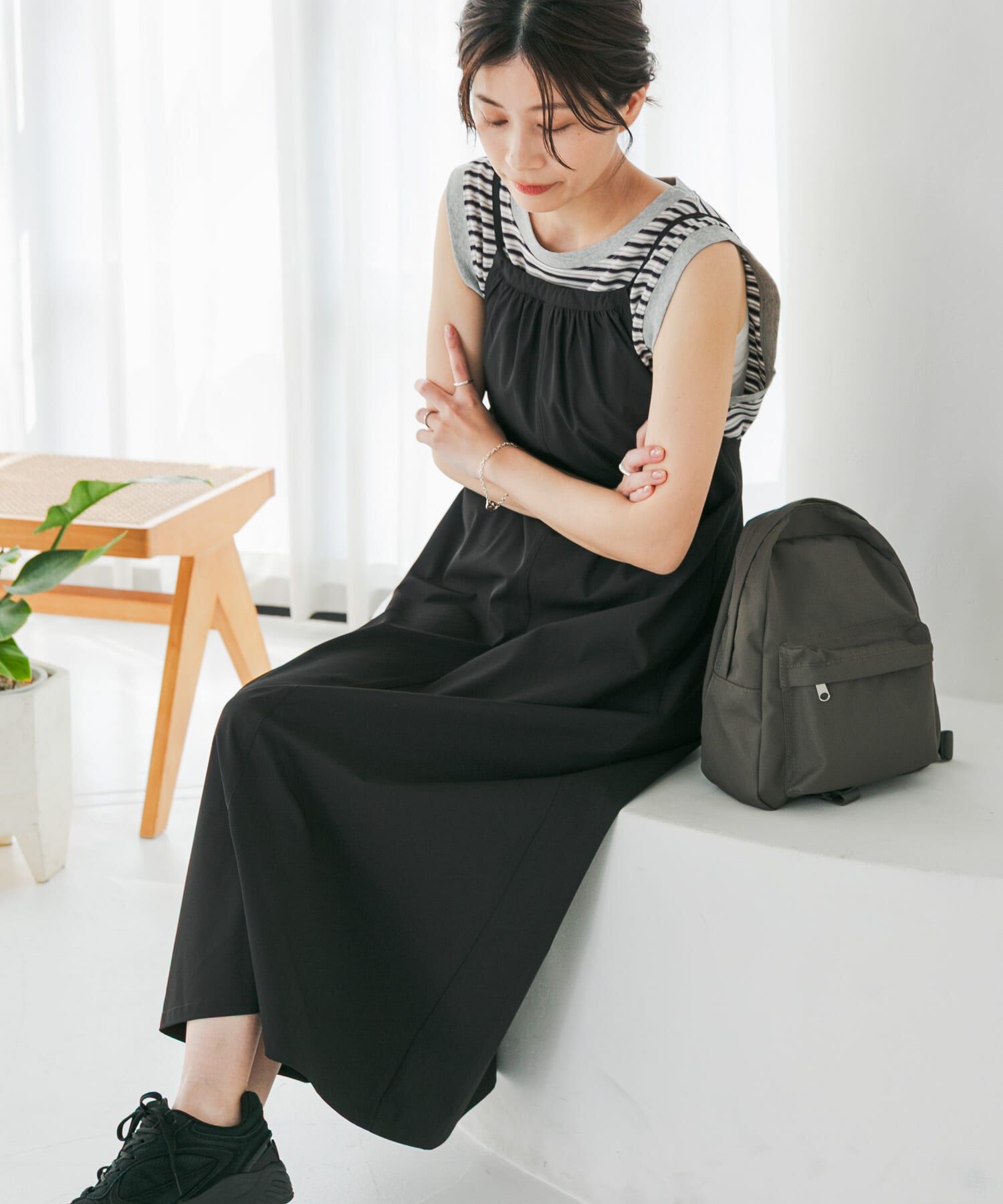 URBAN RESEARCH DOORS「『仁村紗和さん着用』『UR TECH』ｻﾏｼｪｱﾊﾞｯｸﾄﾞﾛｽﾄｷｬﾐﾜﾝ」|ワンピース|