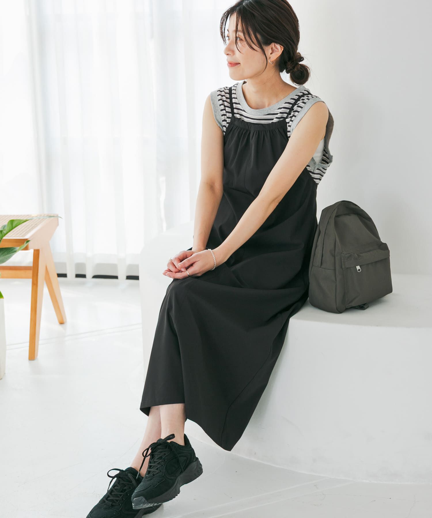 URBAN RESEARCH DOORS「『仁村紗和さん着用』『UR TECH』ｻﾏｼｪｱﾊﾞｯｸﾄﾞﾛｽﾄｷｬﾐﾜﾝ」|ワンピース|