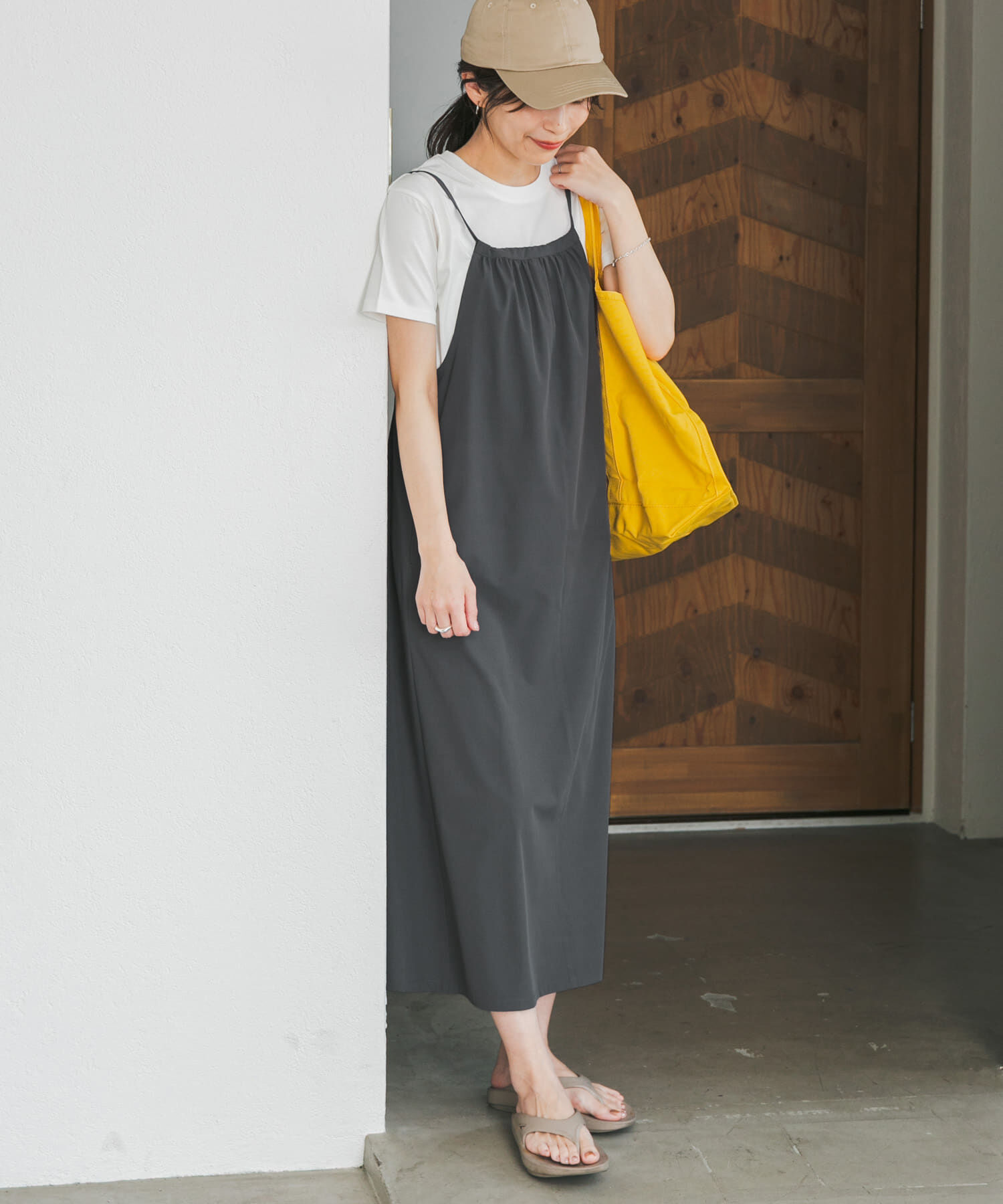 URBAN RESEARCH DOORS「『仁村紗和さん着用』『UR TECH』ｻﾏｼｪｱﾊﾞｯｸﾄﾞﾛｽﾄｷｬﾐﾜﾝ」|ワンピース|