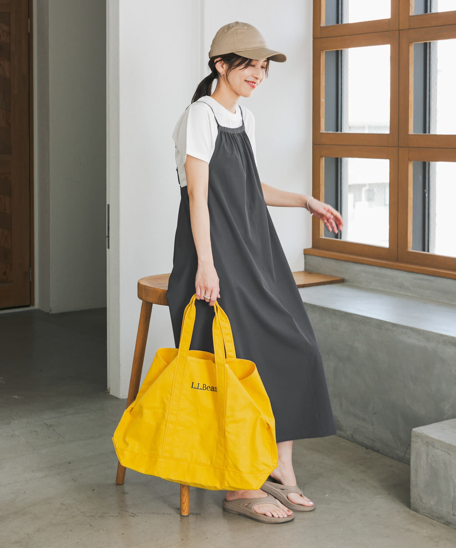 URBAN RESEARCH DOORS「『仁村紗和さん着用』『UR TECH』ｻﾏｼｪｱﾊﾞｯｸﾄﾞﾛｽﾄｷｬﾐﾜﾝ」|ワンピース|