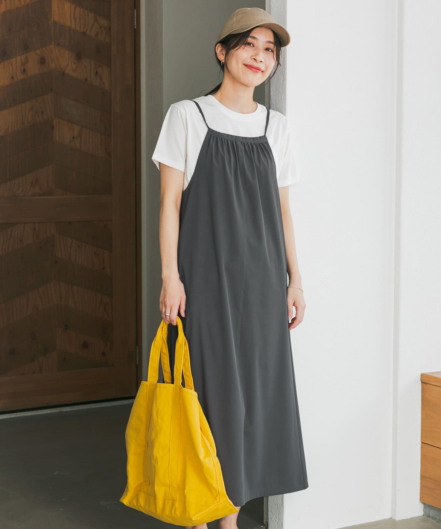 URBAN RESEARCH DOORS「『仁村紗和さん着用』『UR TECH』ｻﾏｼｪｱﾊﾞｯｸﾄﾞﾛｽﾄｷｬﾐﾜﾝ」|ワンピース|