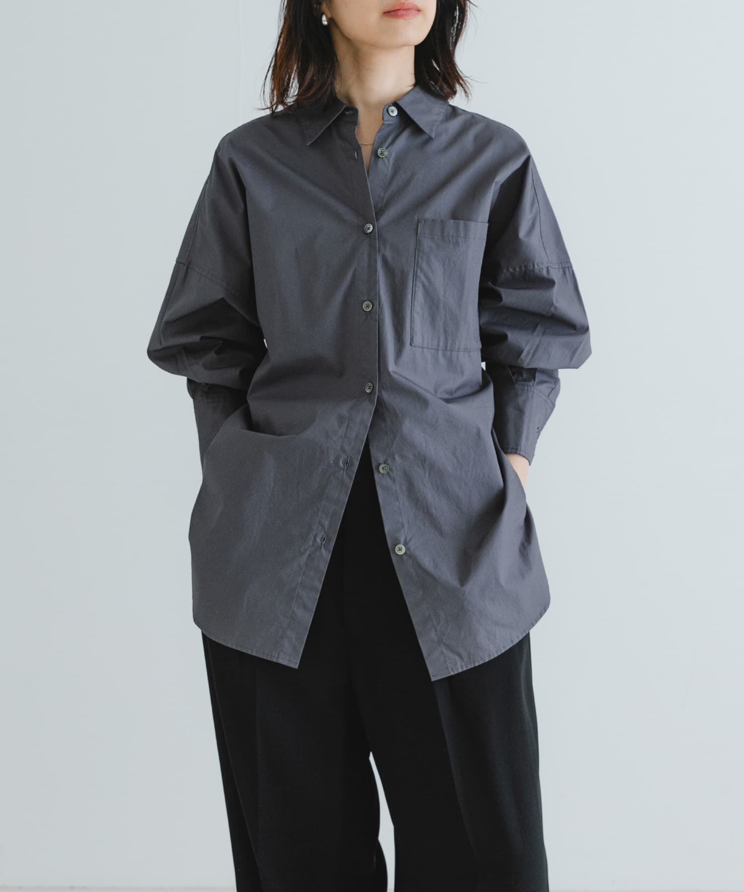 URBAN RESEARCH「ブロードオーバーシャツ」|シャツ・ブラウス|チャコールグレー