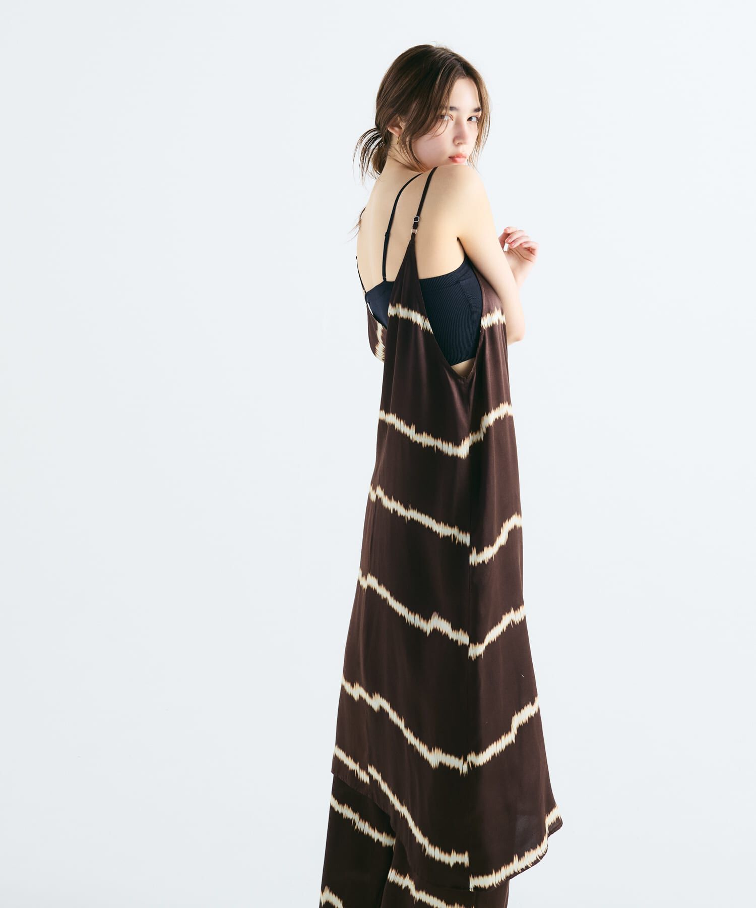 URBAN RESEARCH「シルクミックスボーダープリントワンピース」|ワンピース|