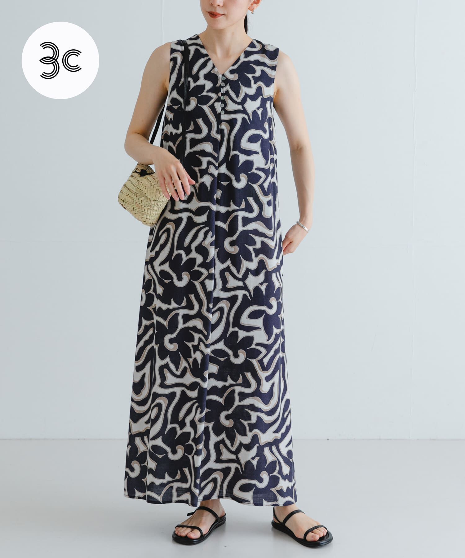 URBAN RESEARCH「SPRINTEXボタニカルプリントワンピース」|ワンピース|ブルー系その他