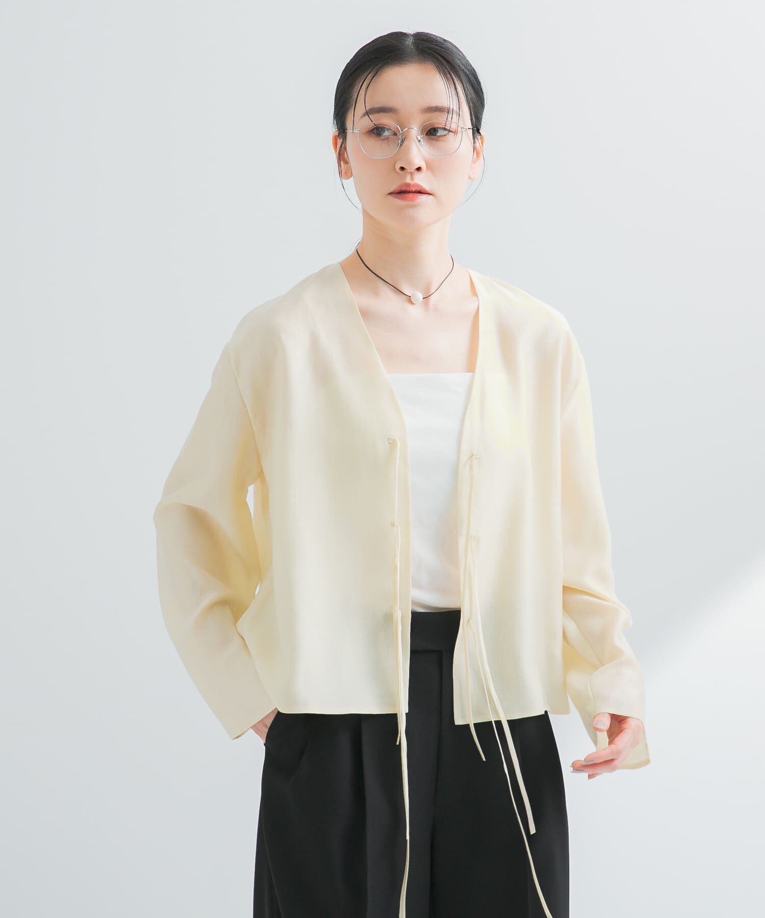 URBAN RESEARCH「フロントリボンシアージャケット」|シャツ・ブラウス|イエロー系その他