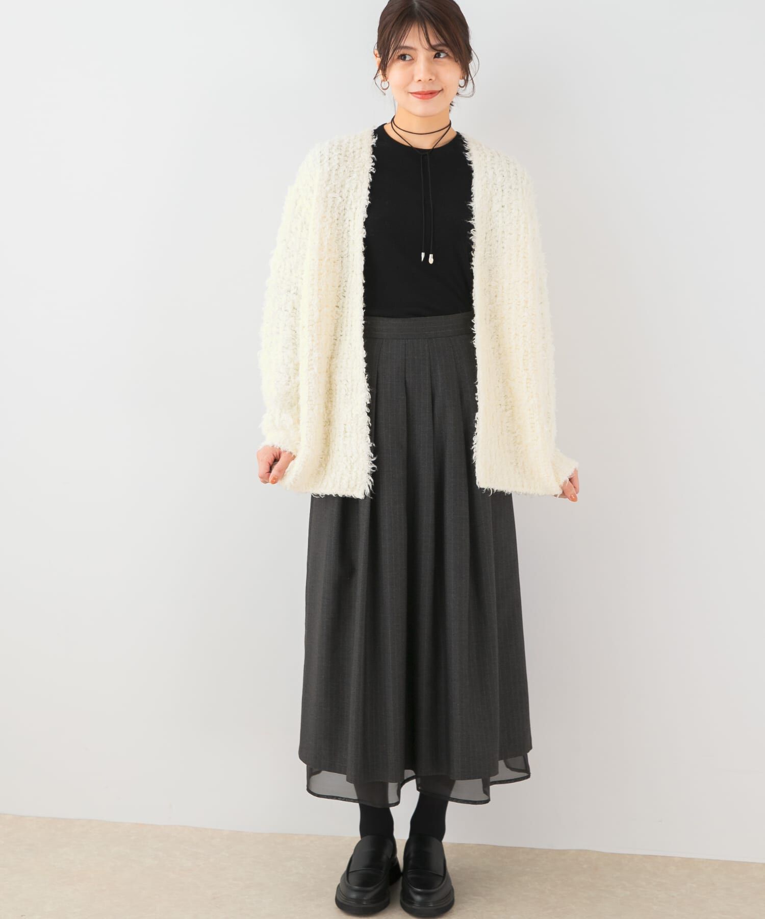 URBAN RESEARCH ROSSO「F by ROSSO　ツイードライクフレアスカート」|スカート|