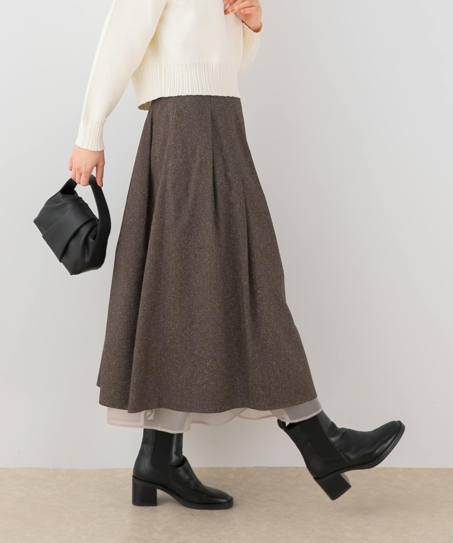 URBAN RESEARCH ROSSO「F by ROSSO　ツイードライクフレアスカート」|スカート|