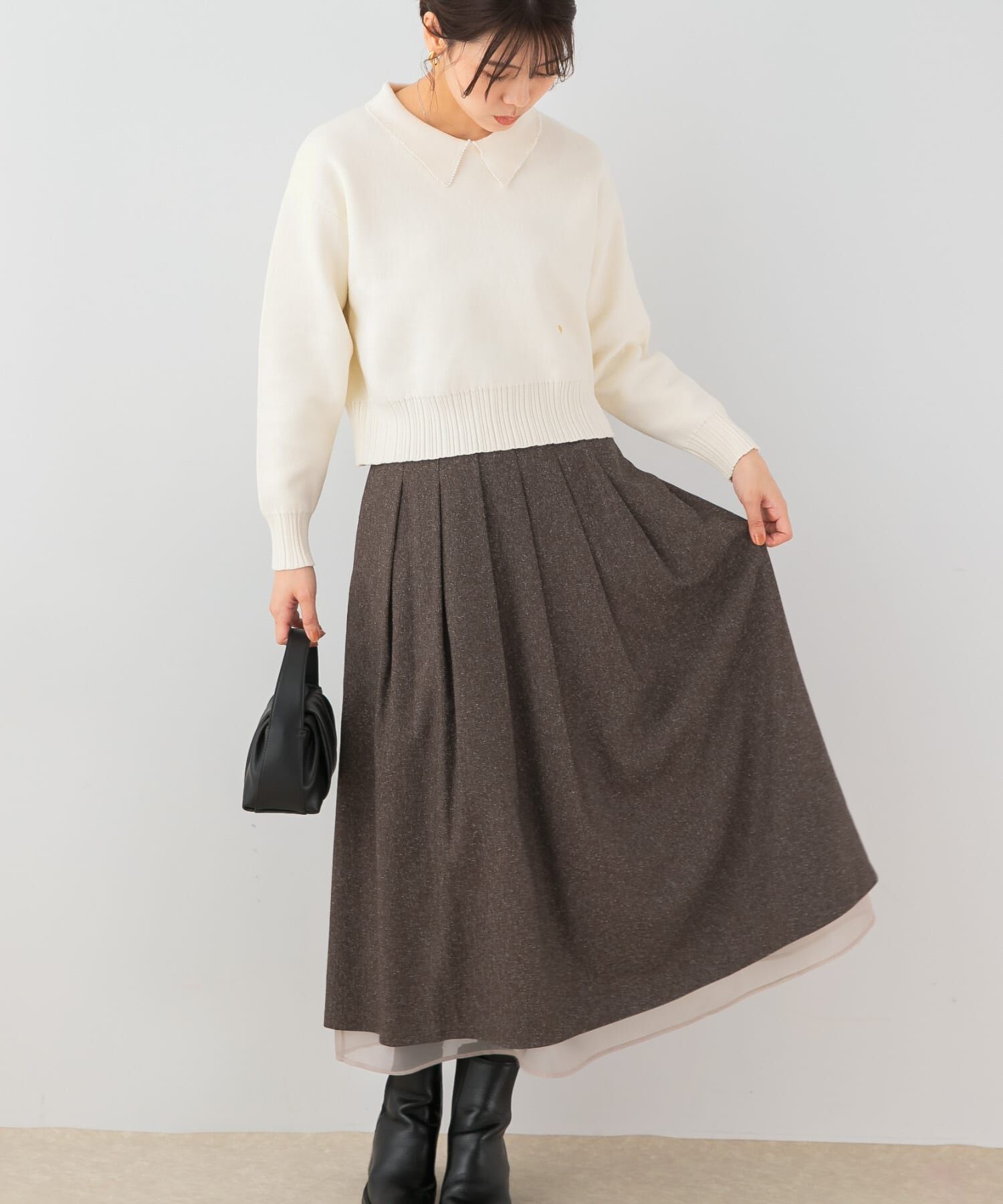 URBAN RESEARCH ROSSO「F by ROSSO　ツイードライクフレアスカート」|スカート|