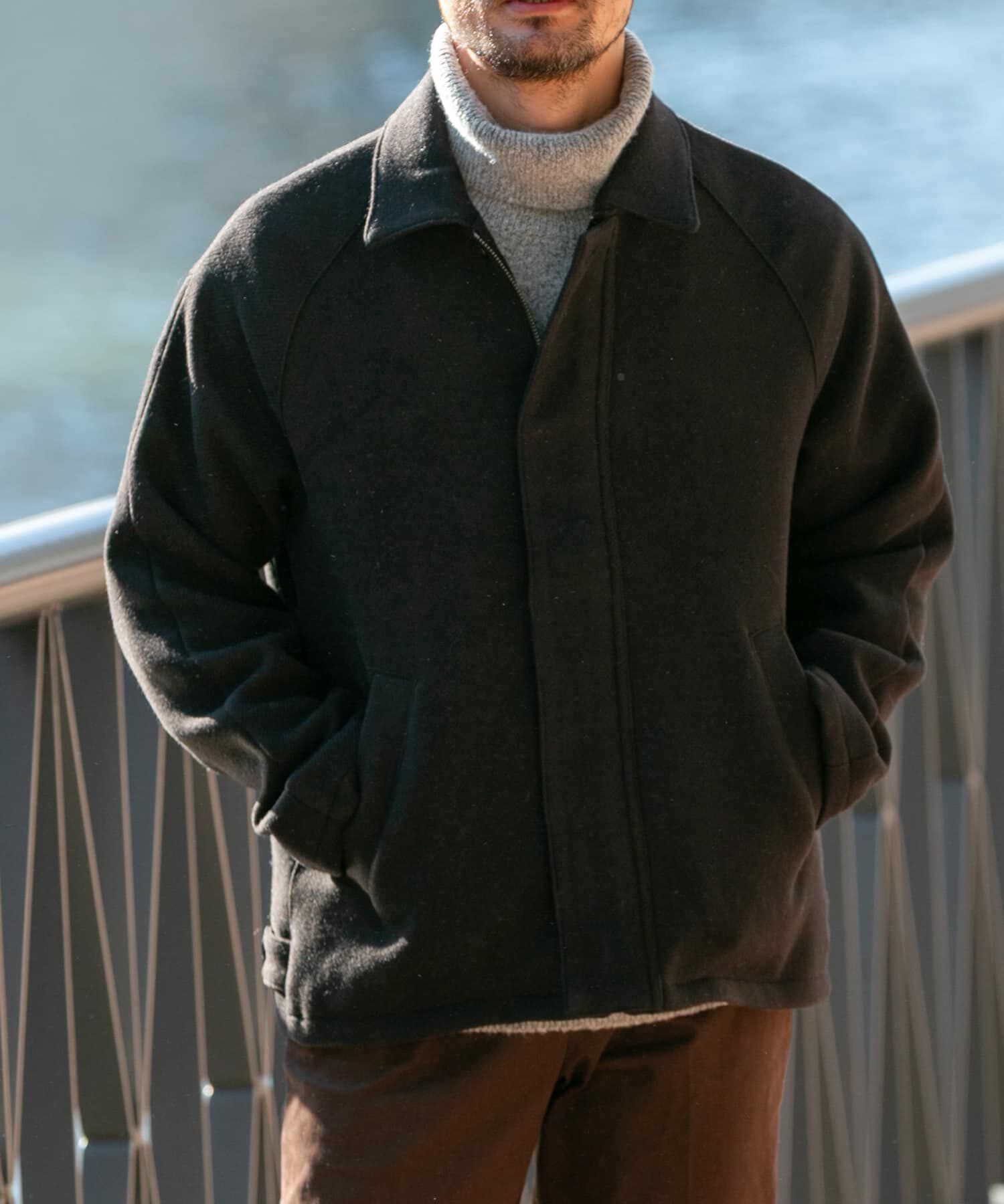 URBAN RESEARCH ROSSO「『XLサイズあり』light meltonブルゾン」|ブルゾン・スタジャン|ブラック