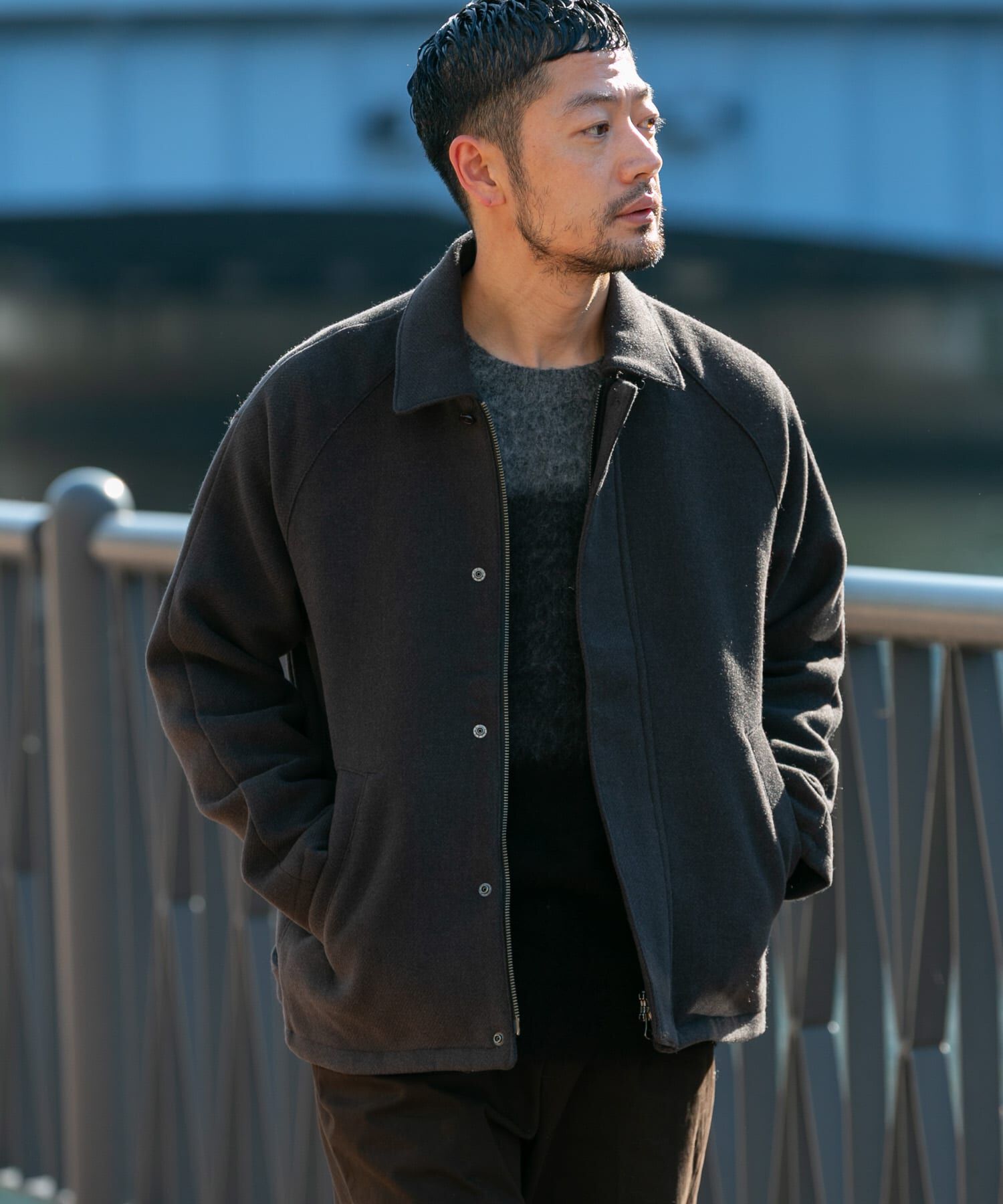 URBAN RESEARCH ROSSO「『XLサイズあり』light meltonブルゾン」|ブルゾン・スタジャン|チャコールグレー