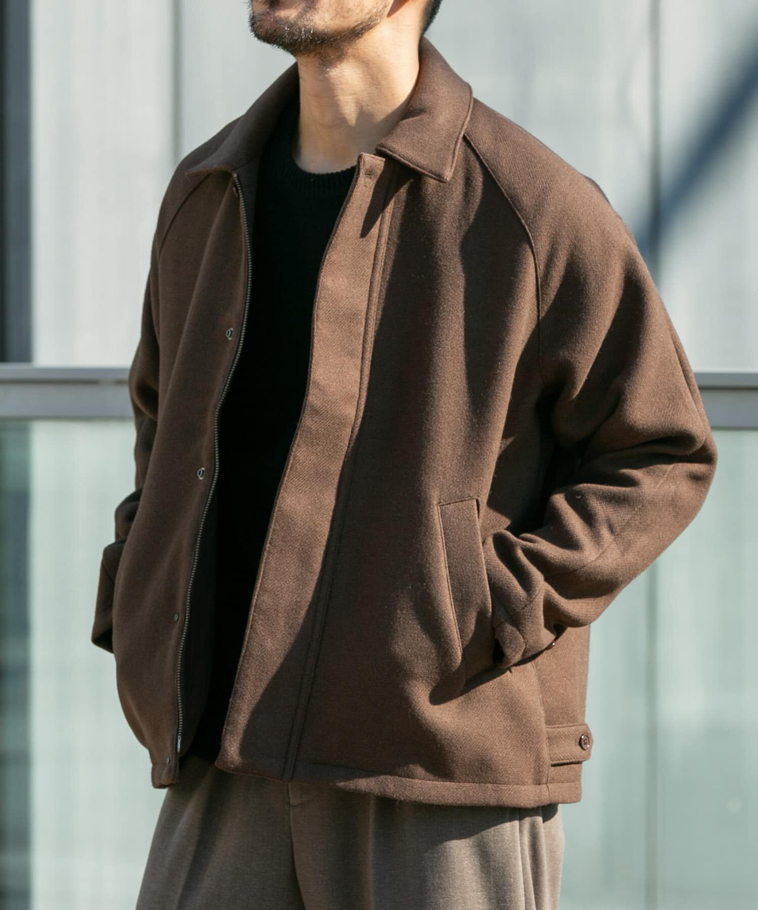 URBAN RESEARCH ROSSO「『XLサイズあり』light meltonブルゾン」|ブルゾン・スタジャン|ブラウン