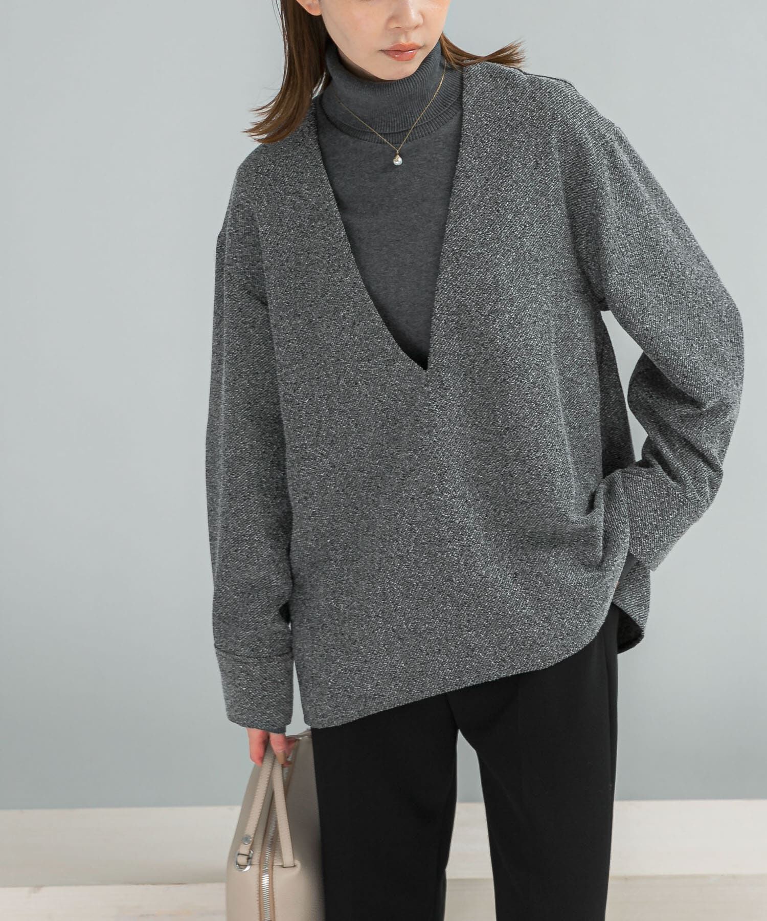 URBAN RESEARCH ROSSO「ツイード深Vネックプルオーバー」|シャツ・ブラウス|